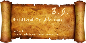 Boldizsár János névjegykártya