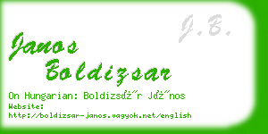 janos boldizsar business card